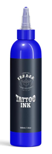 Encre de tatouage bleue ci77007 Ferber Ink : photo du produit rappelé le 10/04/2024