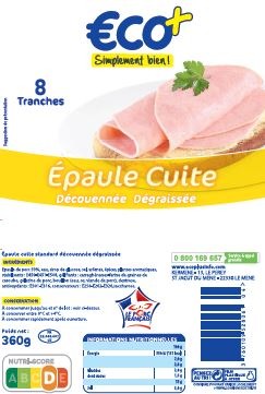 Epaule cuite standard 8 tranches vpf Eco : photo du produit rappelé le 30/07/2021