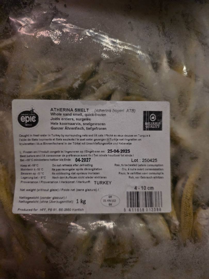 Eperlans Epic : photo du produit rappelé le 30/07/2026