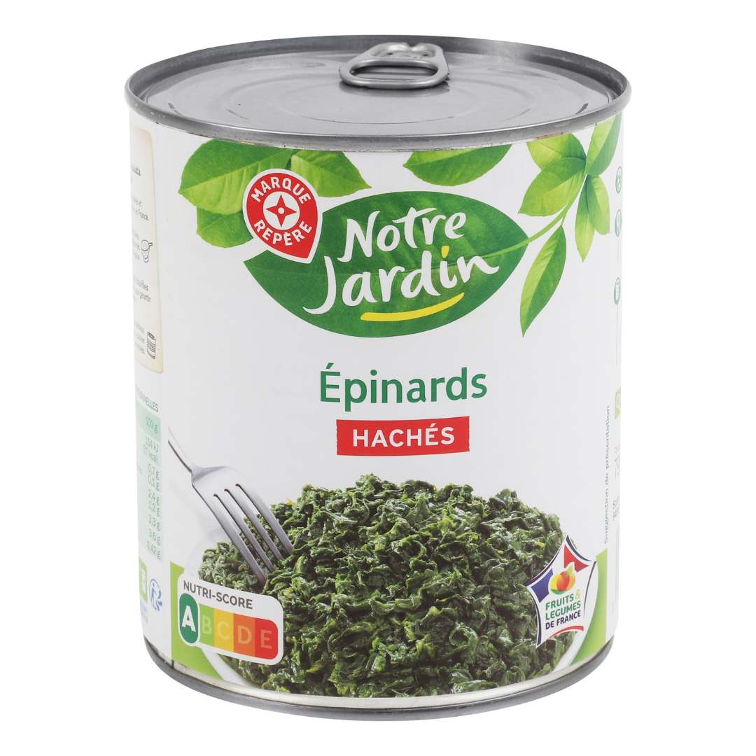 Epinards haches 4/4 795g Notre Jardin : photo du produit rappelé le 27/05/2023