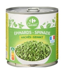 Epinards haches Carrefour Classic : photo du produit rappelé le 26/05/2023