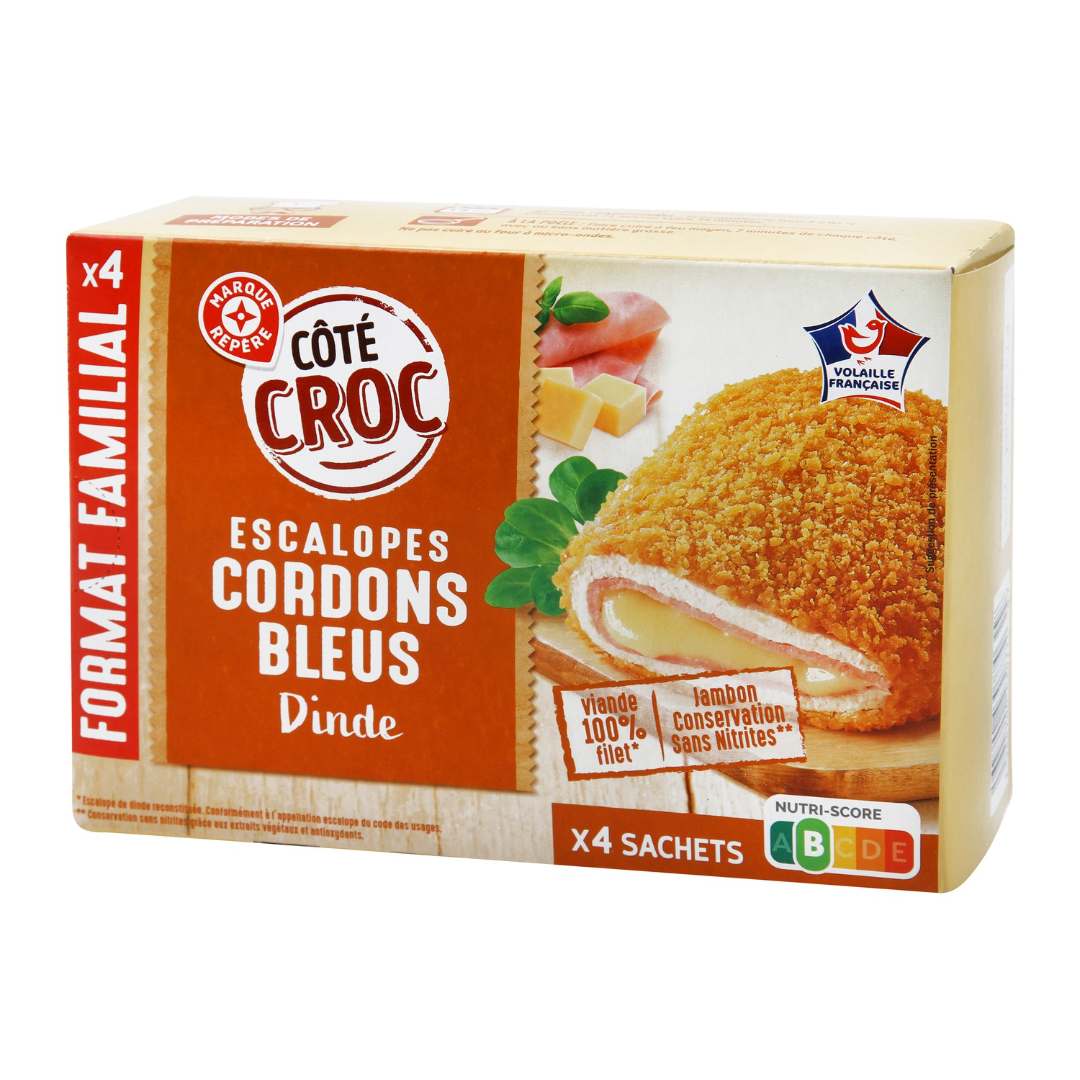 Escalopes cordons bleus dinde 400g Côté Croc : photo du produit rappelé le 20/07/2026