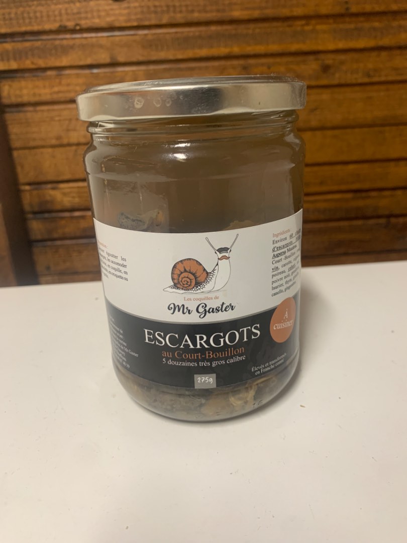 Escargots au court bouillon Les Coquilles de MR Gaster : photo du produit rappelé le 11/01/2024