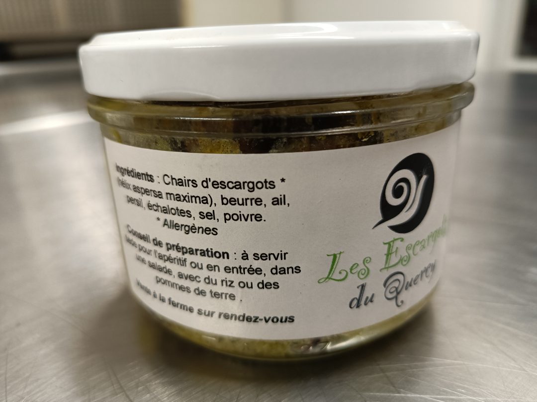 Escargots sauce bourguignonne Les Escargots du Quercy : photo 2 sur 2 du produit rappelé le 22/11/2023