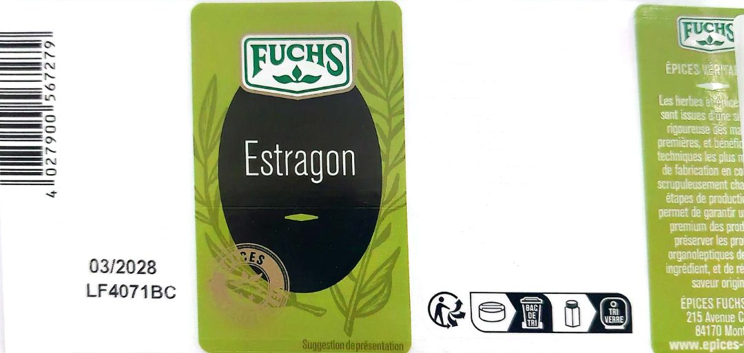 Estragon fuchs 7g : photo 2 sur 3 du produit rappelé le 11/07/2025
