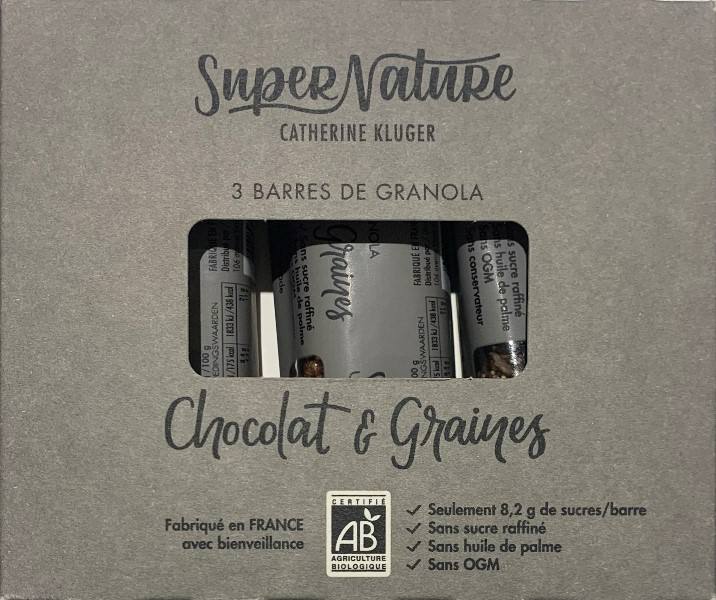 Etui de 3 barres chocolat & graines 3x40g Supernature : photo du produit rappelé le 30/06/2021
