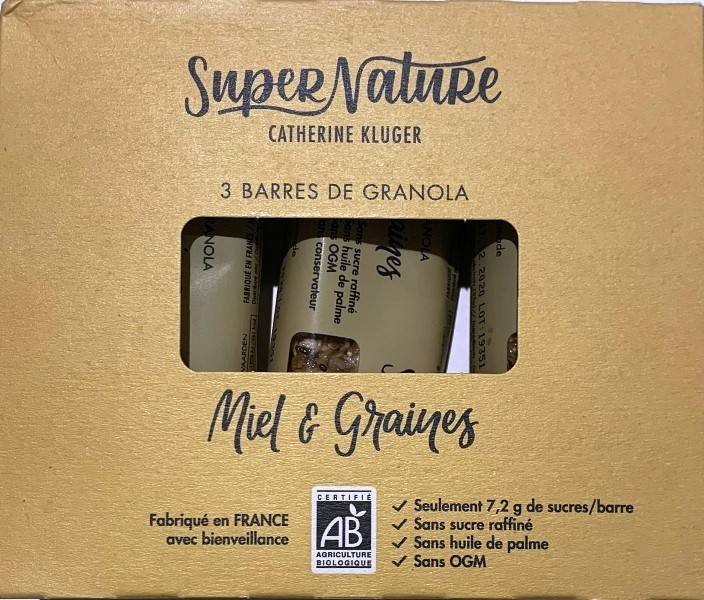 Etui de 3 barres miel & graines 3x35g Supernature : photo du produit rappelé le 30/06/2021