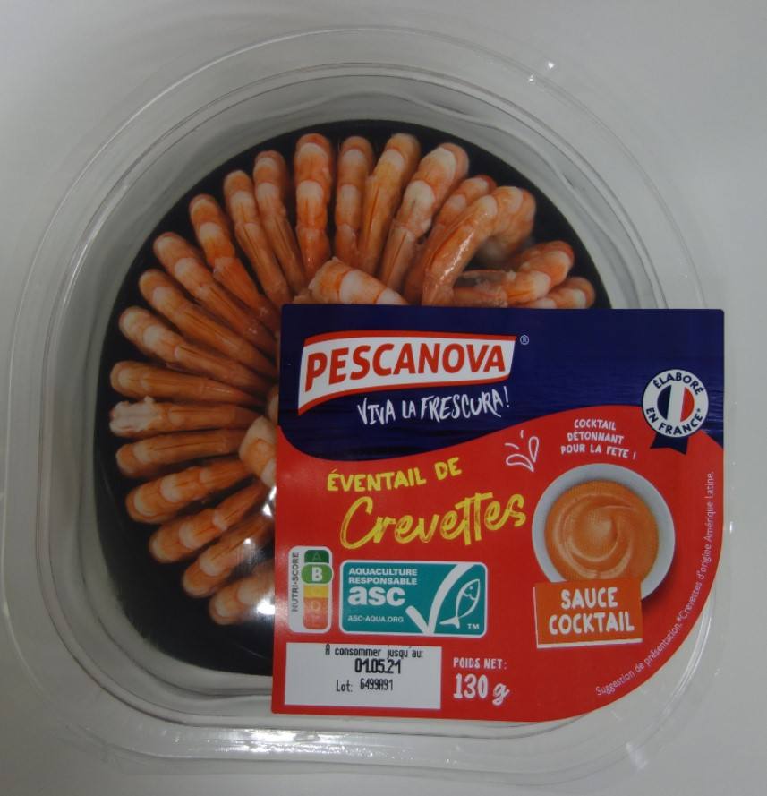 Eventail de crevettes sauce cocktail Pescanova : photo du produit rappelé le 23/04/2022