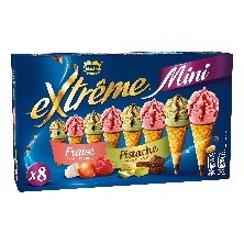 Extreme 8 mini fraise pistache , extreme 8 mini vanille et chocolat : photo du produit rappelé le 16/08/2021