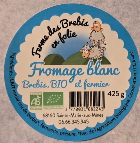 Faisselle de brebis Ferme des Brebis en Folie : photo 3 sur 3 du produit rappelé le 11/04/2025