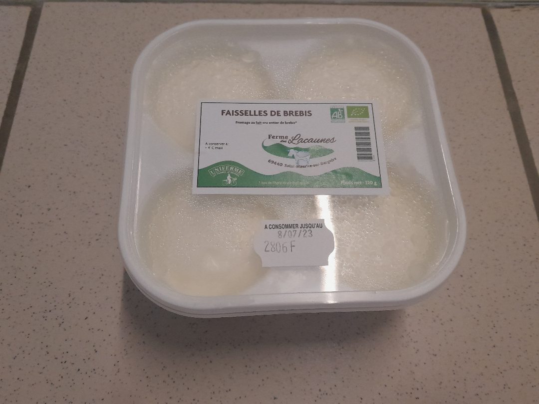 Faisselles de brebis 4x 100g La Ferme des Lacaunes : photo du produit rappelé le 06/07/2023