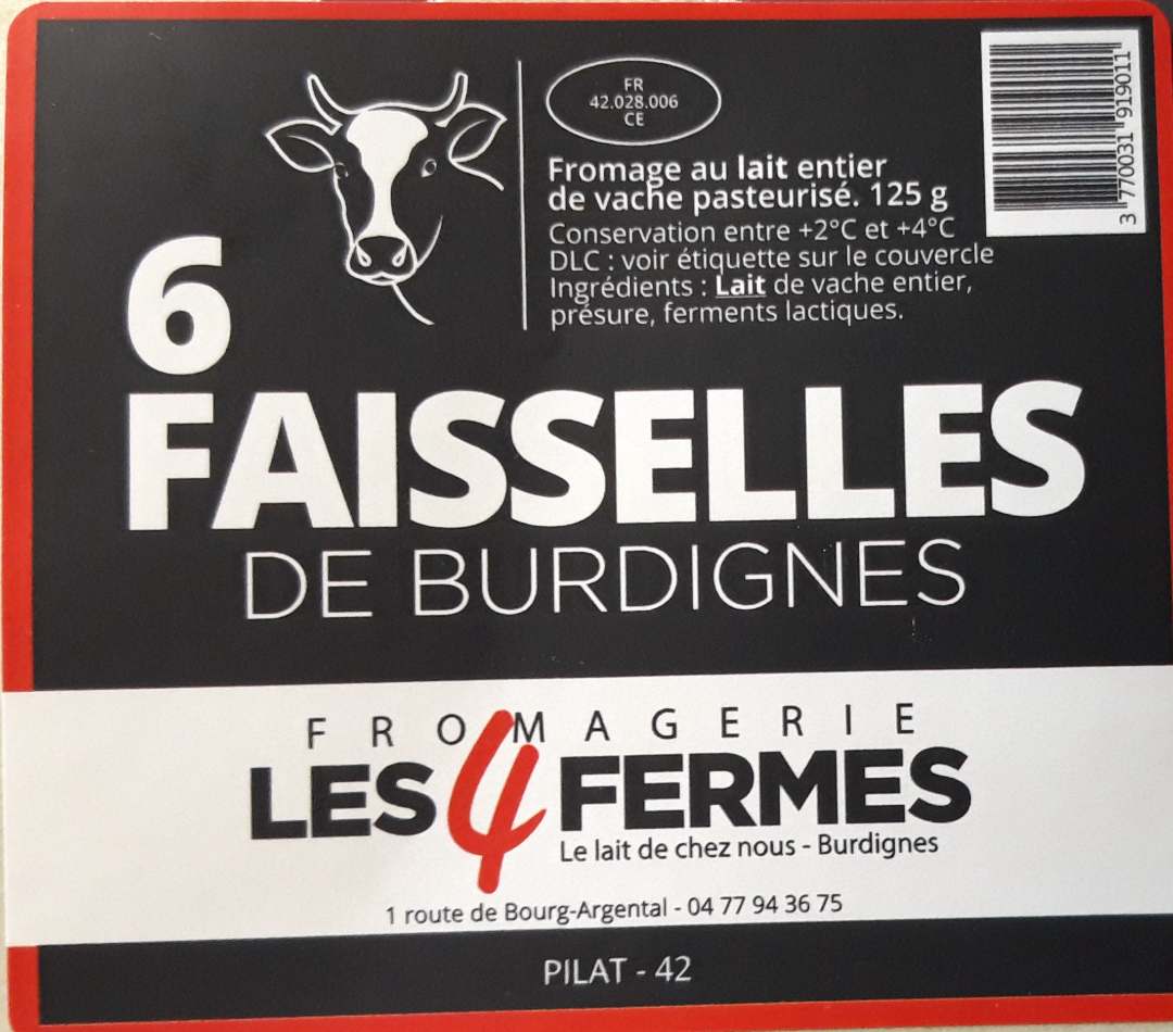 Faisselles de burdignes Fromagerie les 4 Fermes : photo 1 sur 2 du produit rappelé le 18/12/2023
