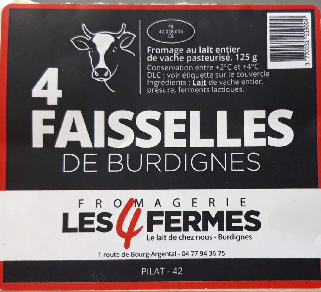 Faisselles de burdignes Fromagerie les 4 Fermes : photo 2 sur 2 du produit rappelé le 18/12/2023