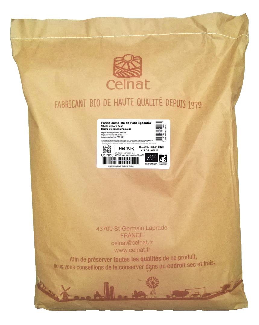 Farine complète de petit epeautre Celnat : photo du produit rappelé le 20/05/2021
