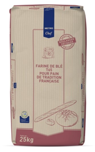Farine de ble t65 25kg Metro Chef : photo du produit rappelé le 19/12/2025