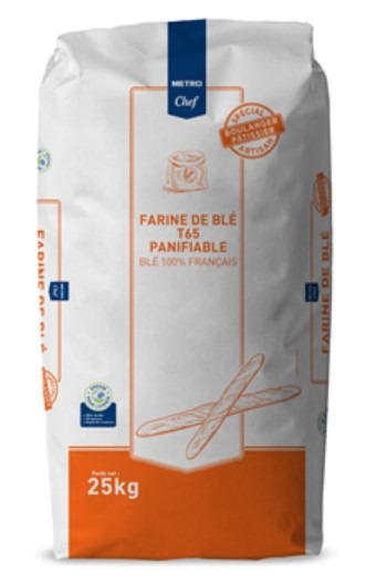 Farine de ble t65 25kg Metro Chef : photo 2 sur 2 du produit rappelé le 19/12/2025