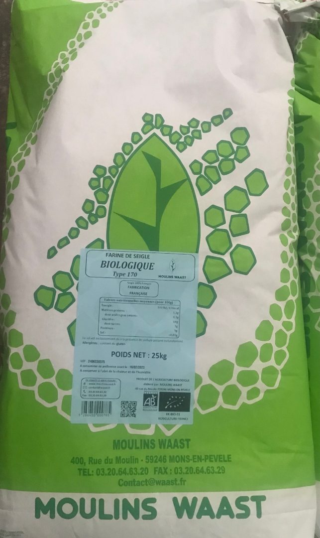 Farine de seigle biologique Moulins Waast : photo du produit rappelé le 22/08/2022