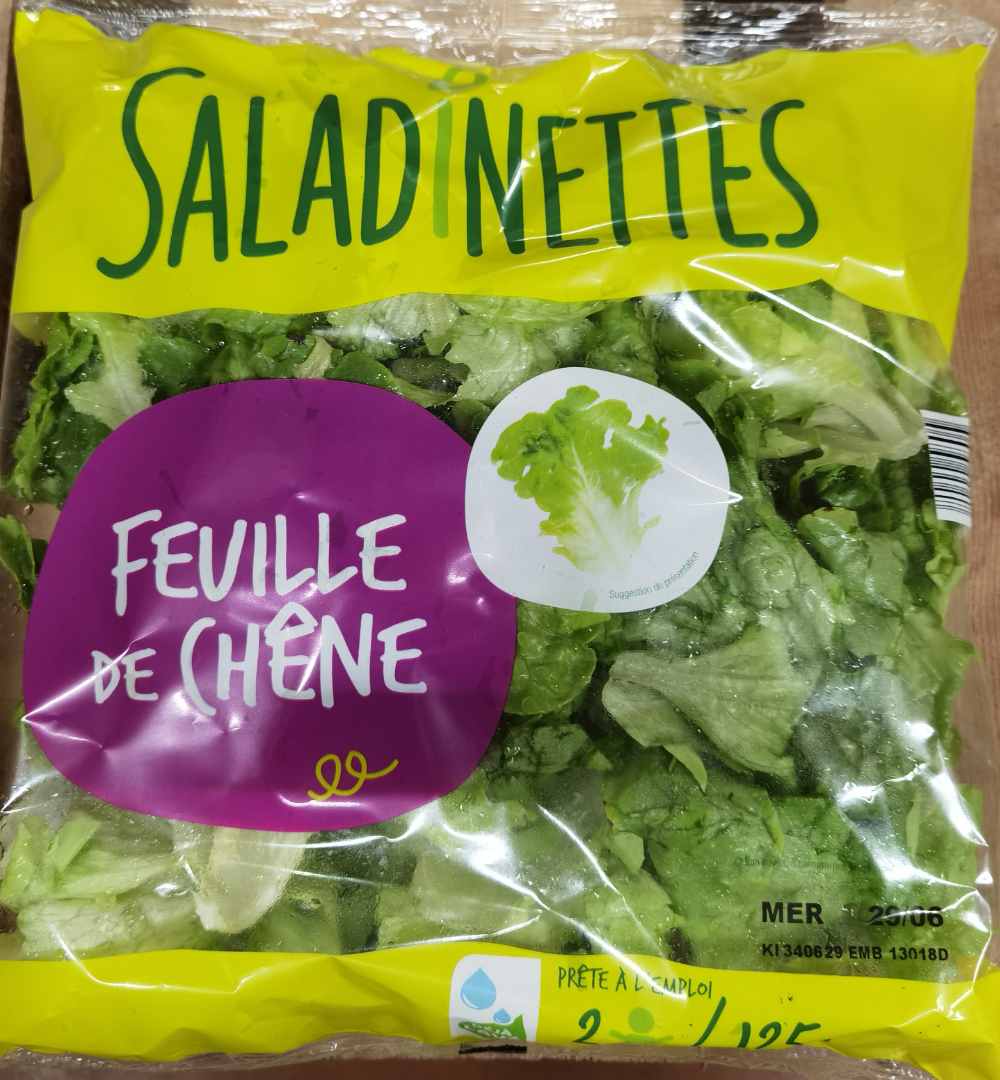 Feuille de chêne Saladinettes : photo du produit rappelé le 22/06/2022