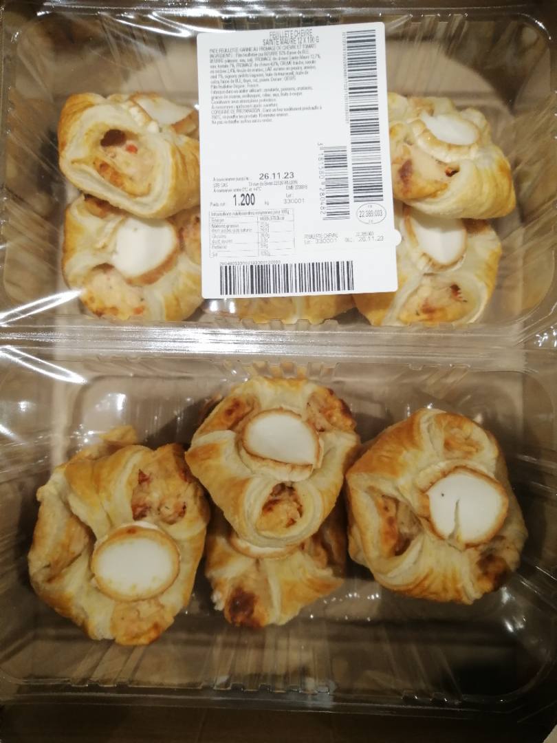 Feuilleté chèvre st maure : photo du produit rappelé le 06/11/2023