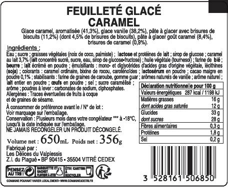 Feuillete glace caramel : photo du produit rappelé le 30/07/2021