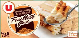 Feuilleté glacé vanille caramel u Marque U : photo du produit rappelé le 02/02/2022