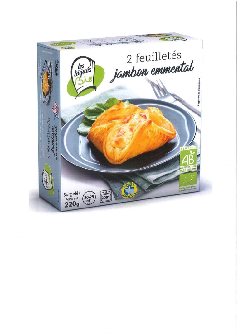 Feuilleté jambon emmental Les Toqué BIO : photo du produit rappelé le 06/05/2021