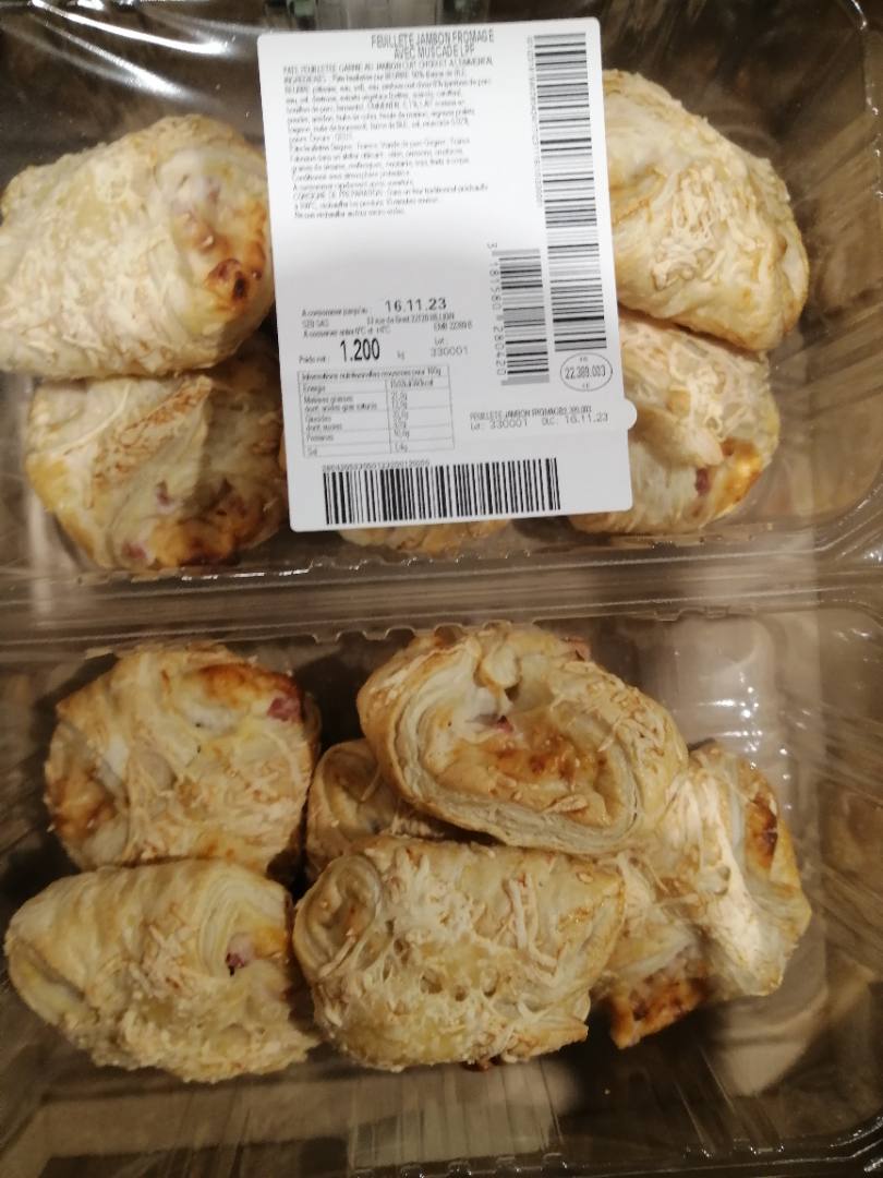 Feuilleté jambon fromage : photo du produit rappelé le 06/11/2023