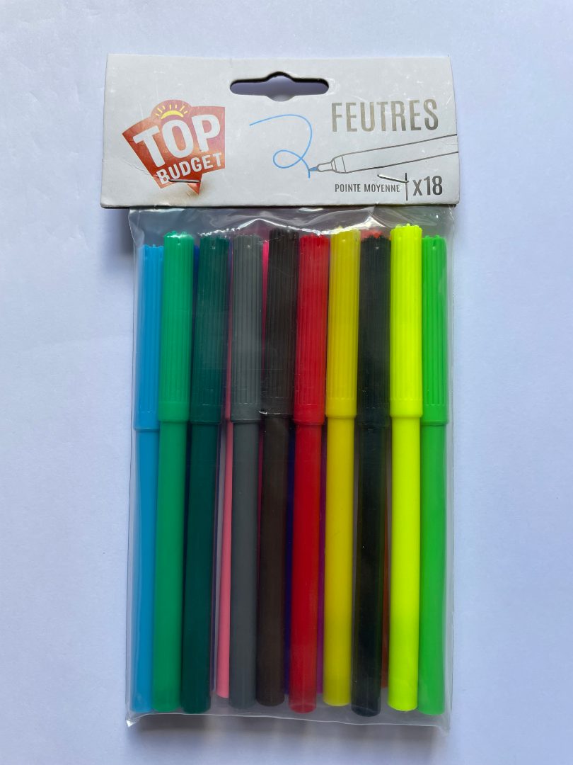 Feutres de coloriage x18 pointe moyenne Top Budget : photo du produit rappelé le 24/08/2023