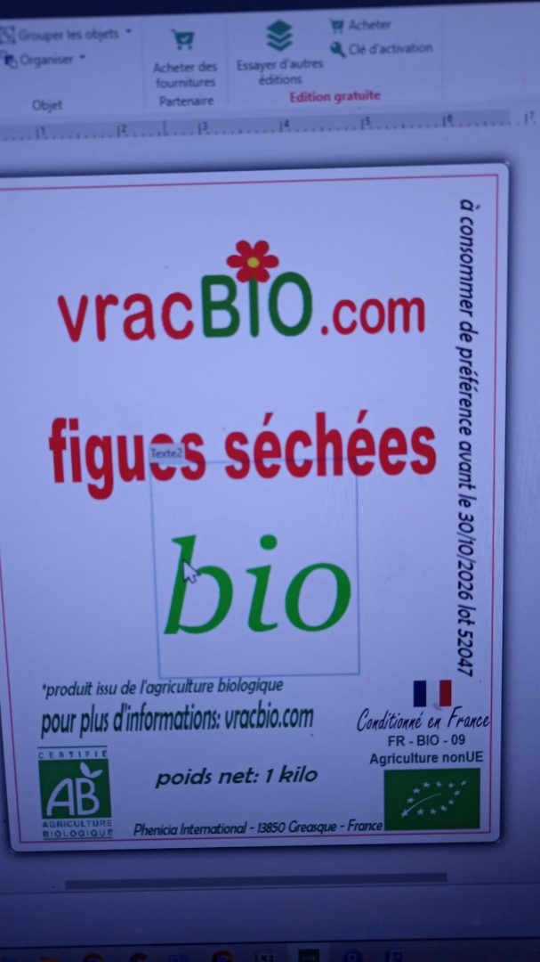 Figue sechee Vracbio : photo du produit rappelé le 14/02/2026