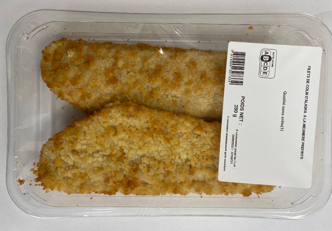 Filet de colin d’alaska a la meuniere : photo du produit rappelé le 21/09/2022