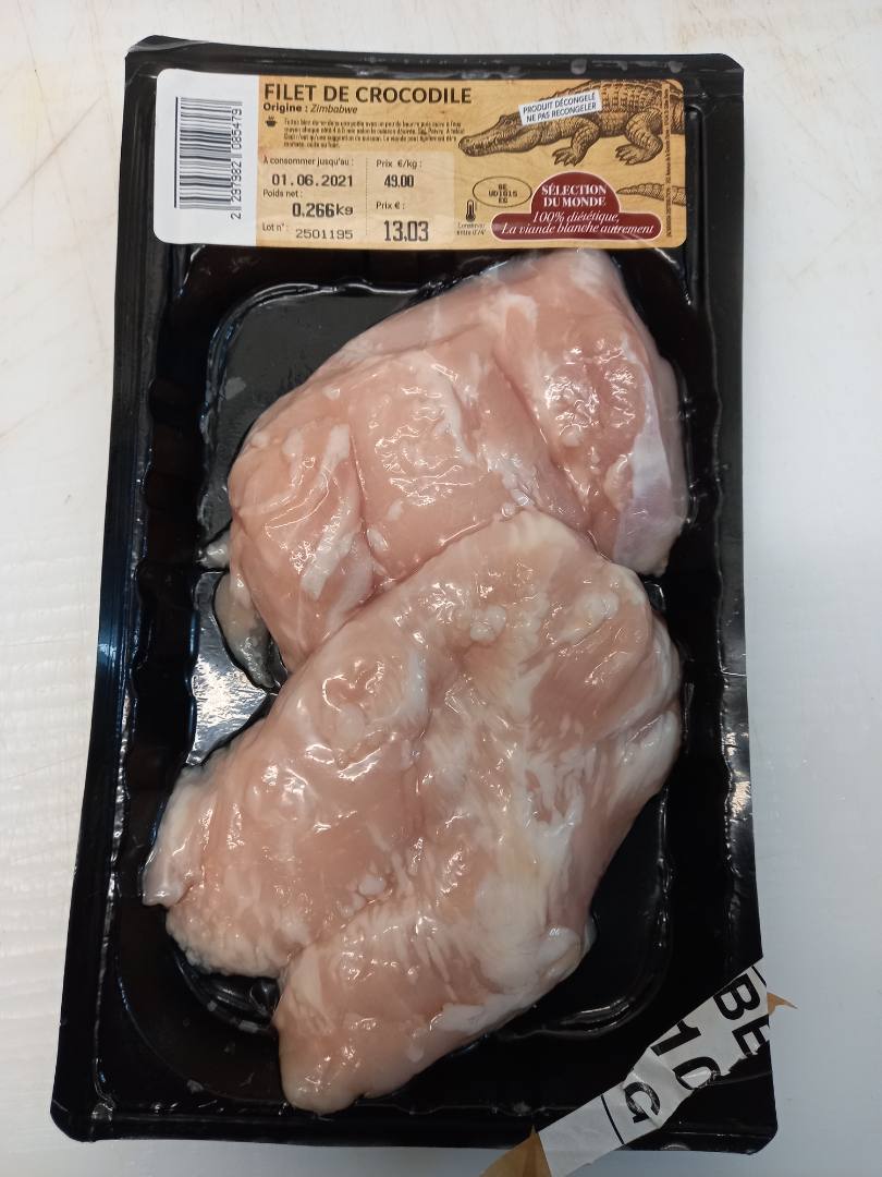 Filet de crocodile 2 x 125 gr skinpack noir Selection du Monde : photo du produit rappelé le 31/05/2021