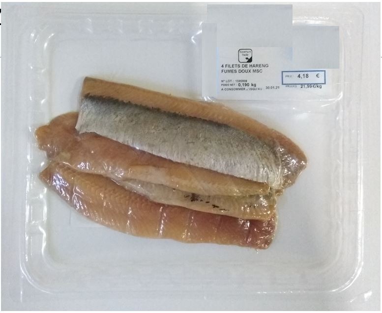 Filet de hareng fumes doux : photo du produit rappelé le 09/02/2024
