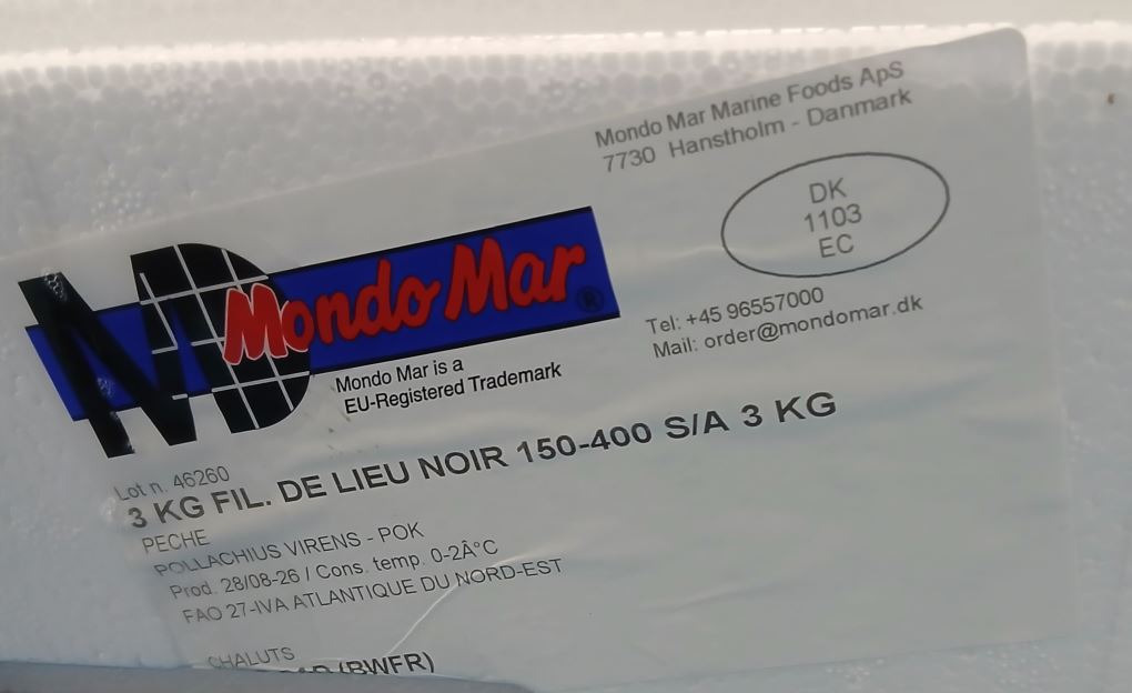 Filet de lieu noir 150/400 sa 3kg Mondomar : photo du produit rappelé le 10/09/2026