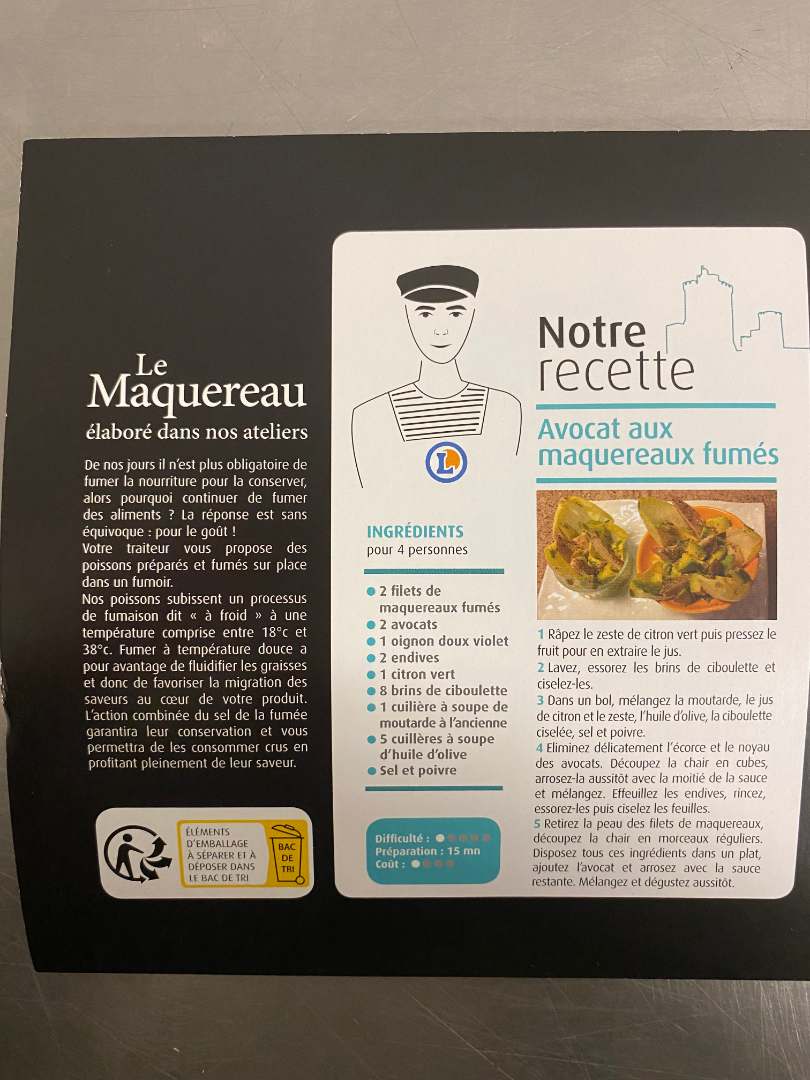 Filet de maquereau au poivre Centre E.Leclerc Lagord : photo 2 sur 2 du produit rappelé le 13/02/2024