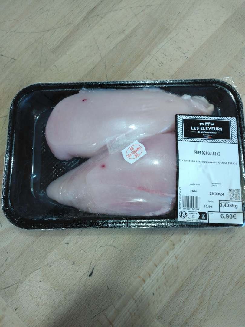 Filet de poulet Les Eleveurs de la Charentonne : photo du produit rappelé le 27/09/2024