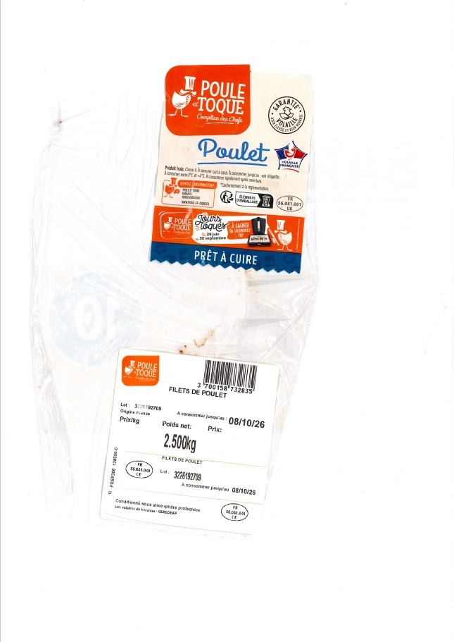 Filet de poulet thym citron Les Volaillers de Keranna : photo du produit rappelé le 15/10/2026