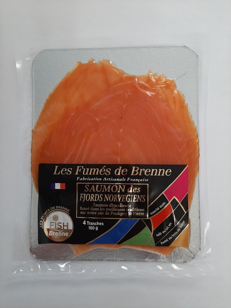 Filet de saumon fumé 4 tranches 160g Fish Brenne : photo du produit rappelé le 27/03/2024