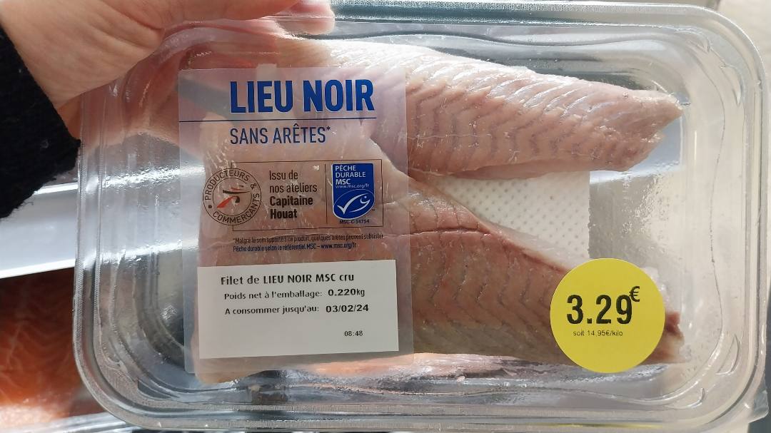 Filet lieu noir : photo du produit rappelé le 01/02/2024