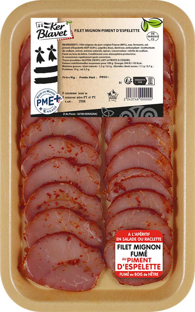Filet mignon fumé filet mignon fumé au piment d'espelette filet Ker Blavet : photo 2 sur 3 du produit rappelé le 09/10/2026