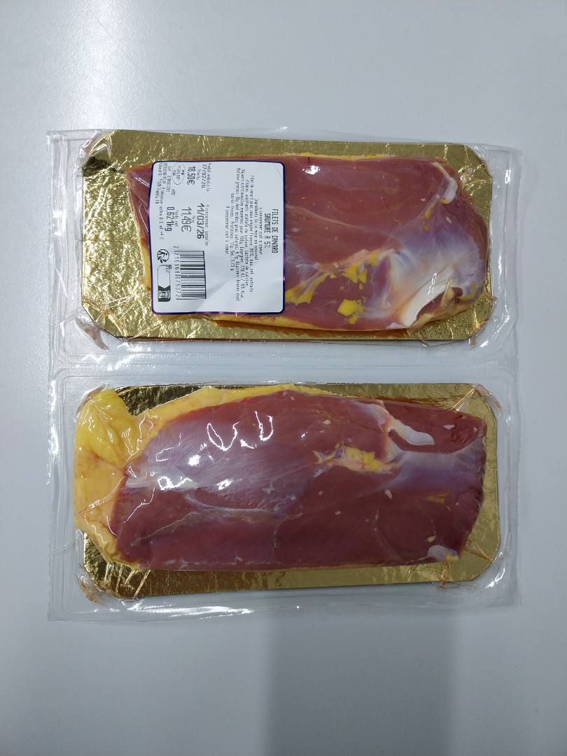 Filets de canard (saumure a 5%) : photo du produit rappelé le 27/02/2026