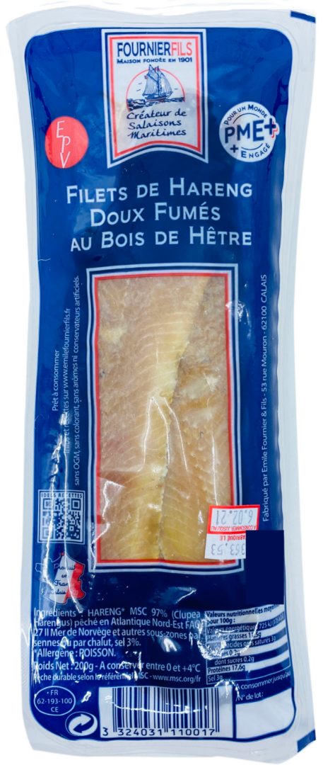Filets de hareng doux 200 gr sous-vide Fournier Fils : photo du produit rappelé le 24/02/2022