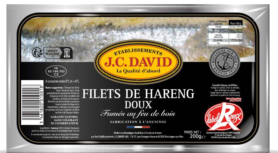 Filets de hareng doux fumé J.C.David : photo 5 sur 5 du produit rappelé le 07/09/2022