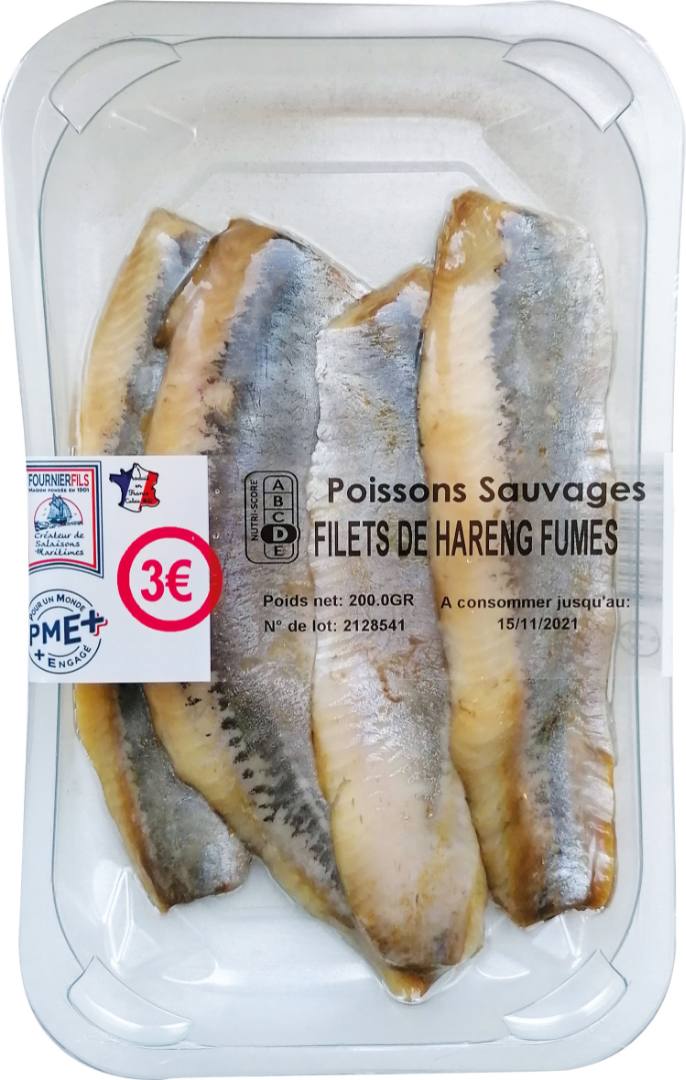 Filets de harengs 200 gr skin / prix rond 3€ Fournier Fils : photo du produit rappelé le 24/02/2022