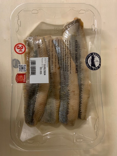Filets de harengs doux Bourgain et Fils : photo 2 sur 3 du produit rappelé le 08/02/2024