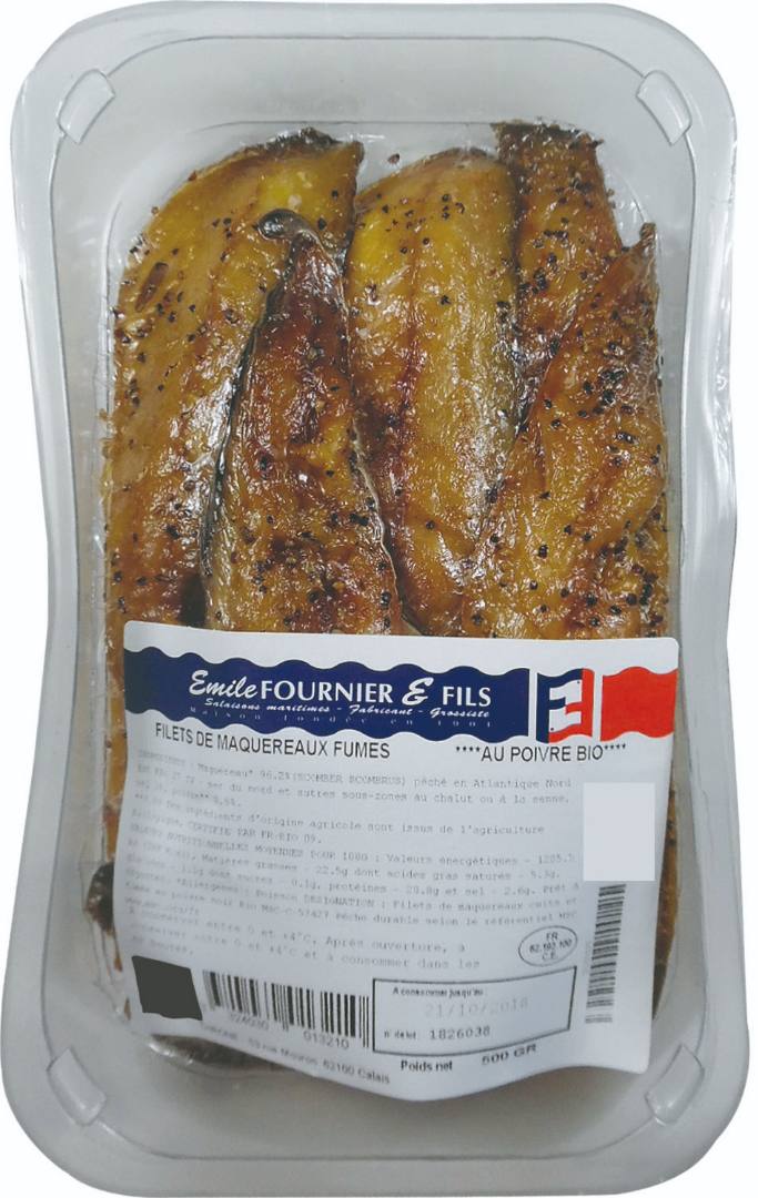 Filets de maquereaux au poivre bio 200gr skin Fournier Fils : photo du produit rappelé le 24/02/2022