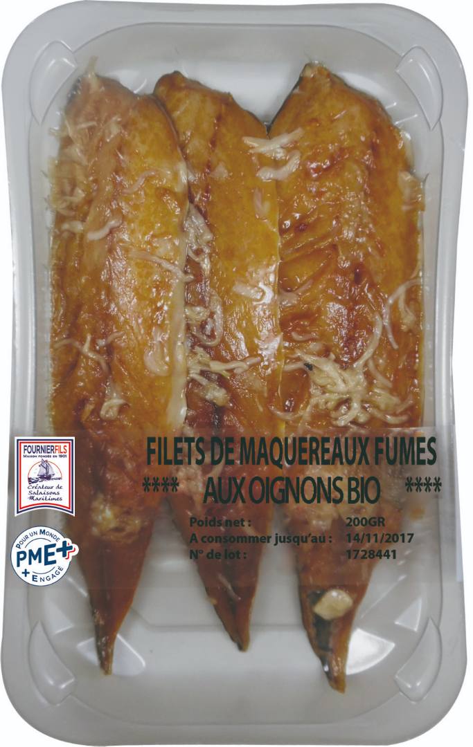Filets de maquereaux oignon bio 200 gr skin Fournier Fils : photo du produit rappelé le 24/02/2022