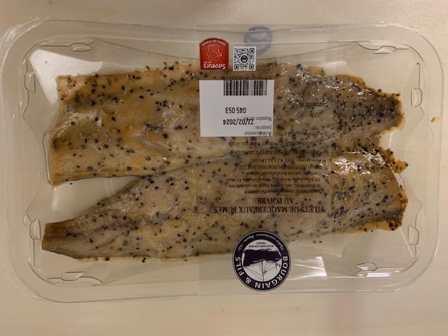 Filets de maquereaux poivre -filets Bourgain et Fils et Grand Frais : photo du produit rappelé le 07/02/2024