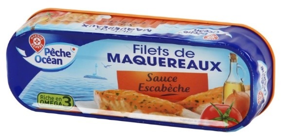 Filets de maquereaux sauce escabeche 169g Peche Ocean : photo du produit rappelé le 11/05/2021