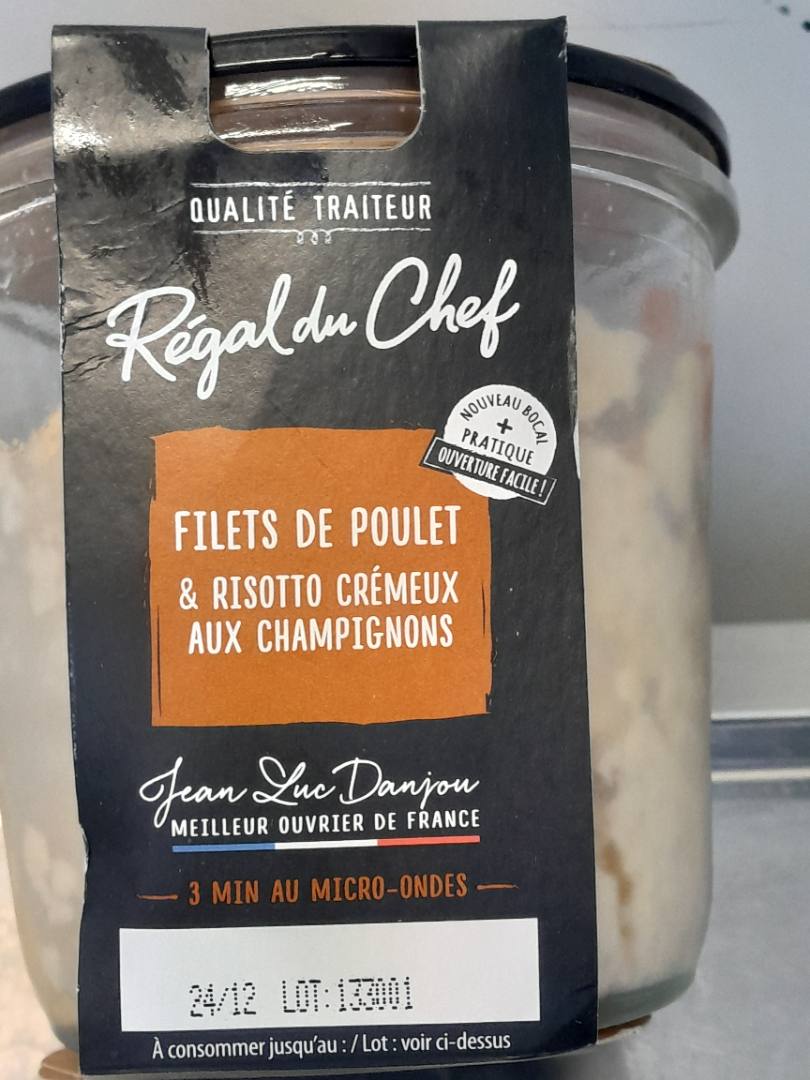 Filets de poulet & risotto crémeux Qualite Traiteur /Régal du Chef : photo du produit rappelé le 15/12/2021