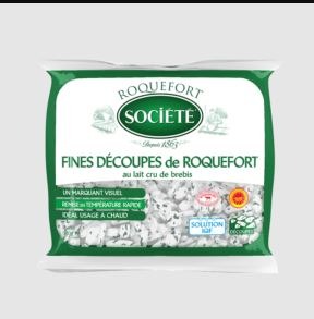 Fines découpes de roquefort au lait cru de brebis surgelé Roquefort Societe : photo du produit rappelé le 30/03/2023